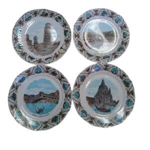 Vintage Mitterteich Set of 4 Italian Souvenir Plates